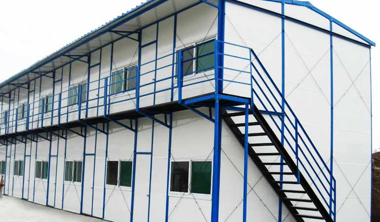prefabricated double storey structure in India